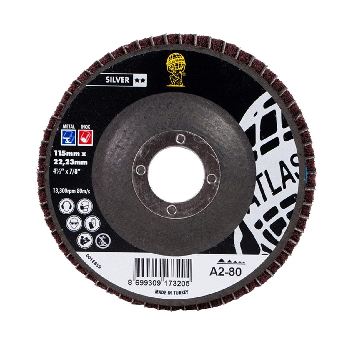 ATLAS FLAP DISK ZIRCONIA ALUMINA NO.80 115X22