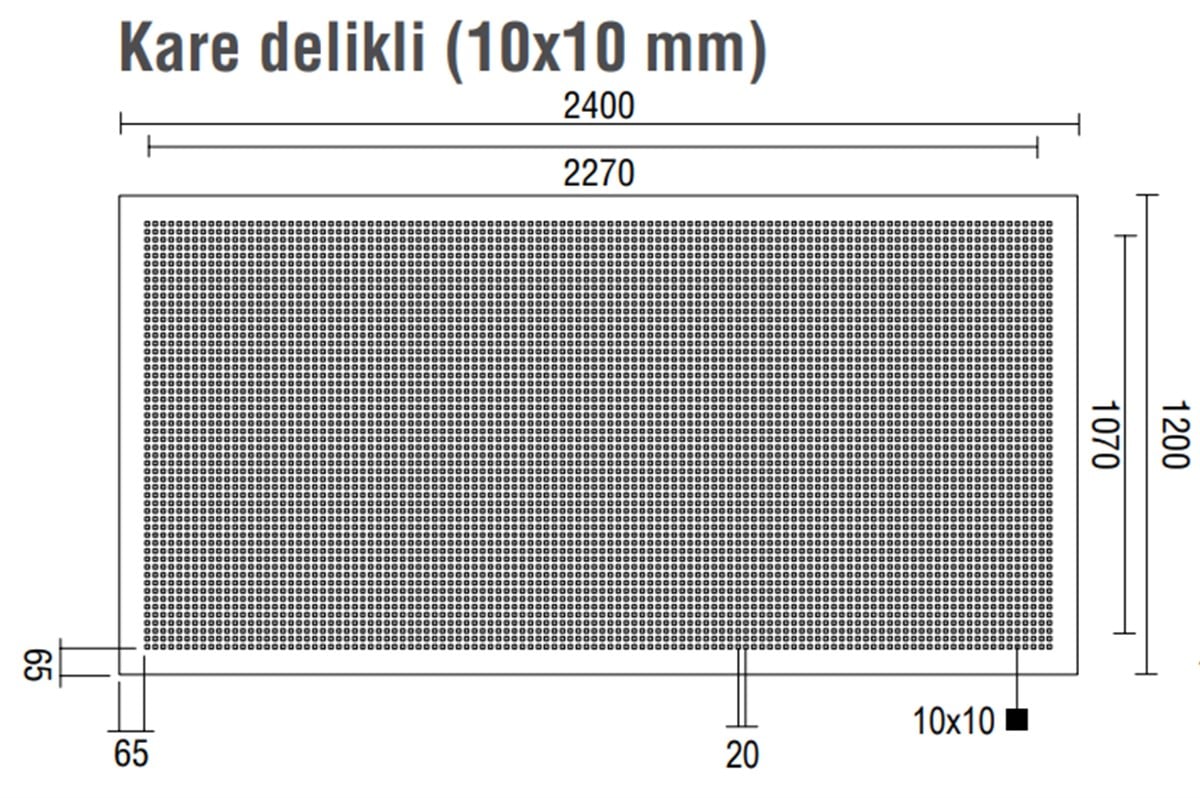 DALSAN AKUSTIK KARE-TAM LEVHA 1.20X2.40M 10 MM DELIKLI