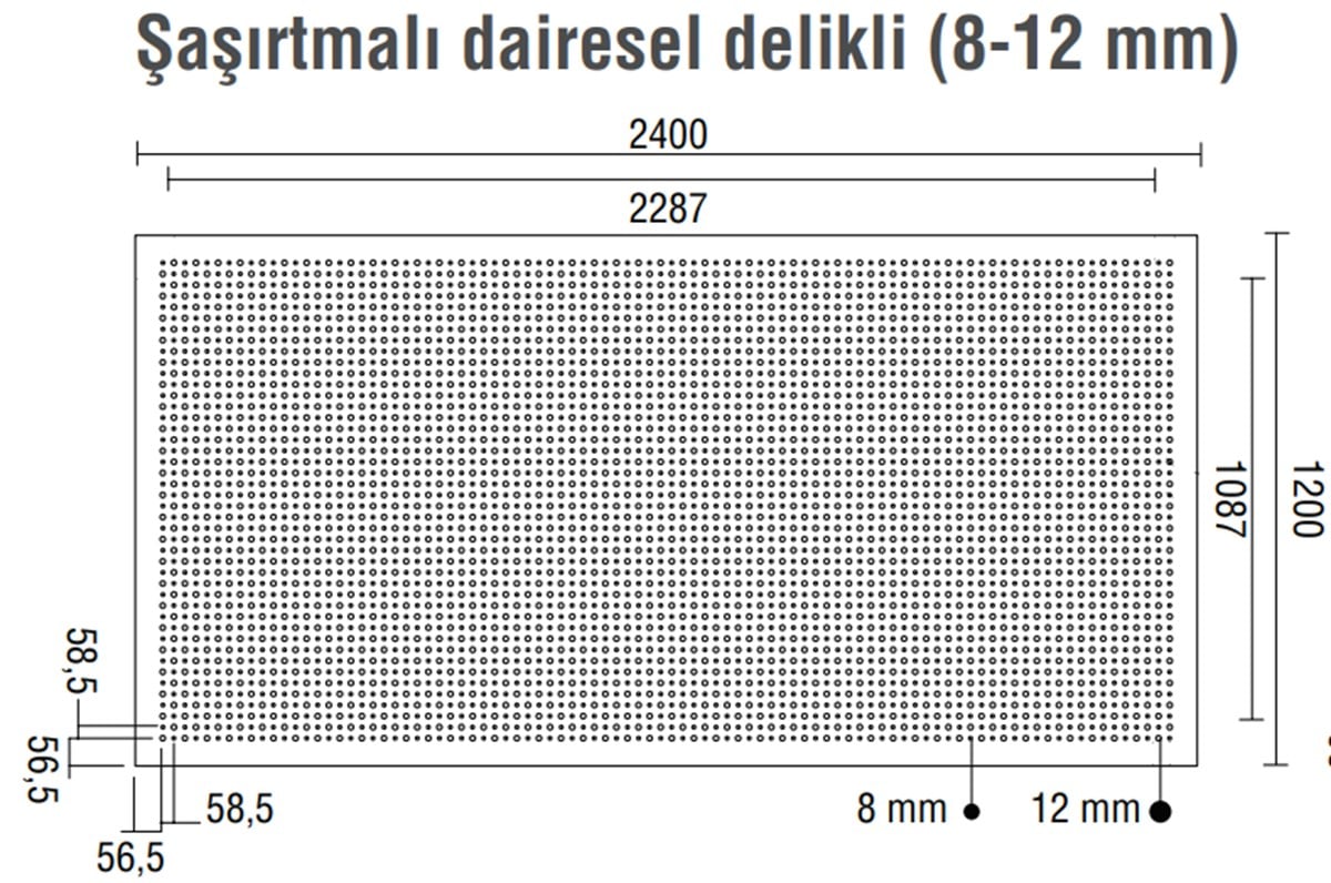 DALSAN AKUSTIK SASIRTMALI DAIRESEL 1.20X2.40M 8-12 MM DELIKLI