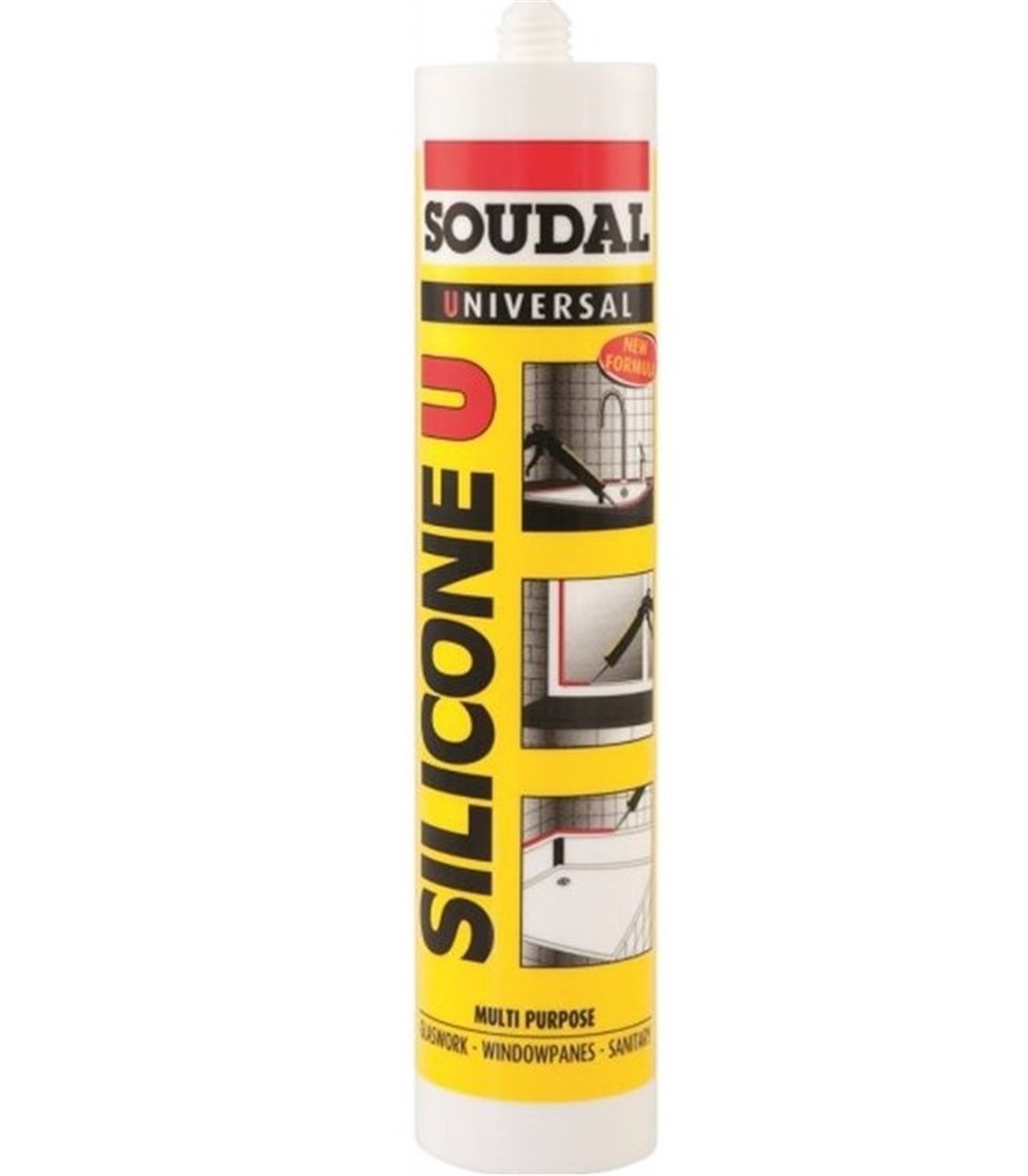 SOUDAL SILICONE U ASETOKSI SILIKON BEYAZ 280 GR