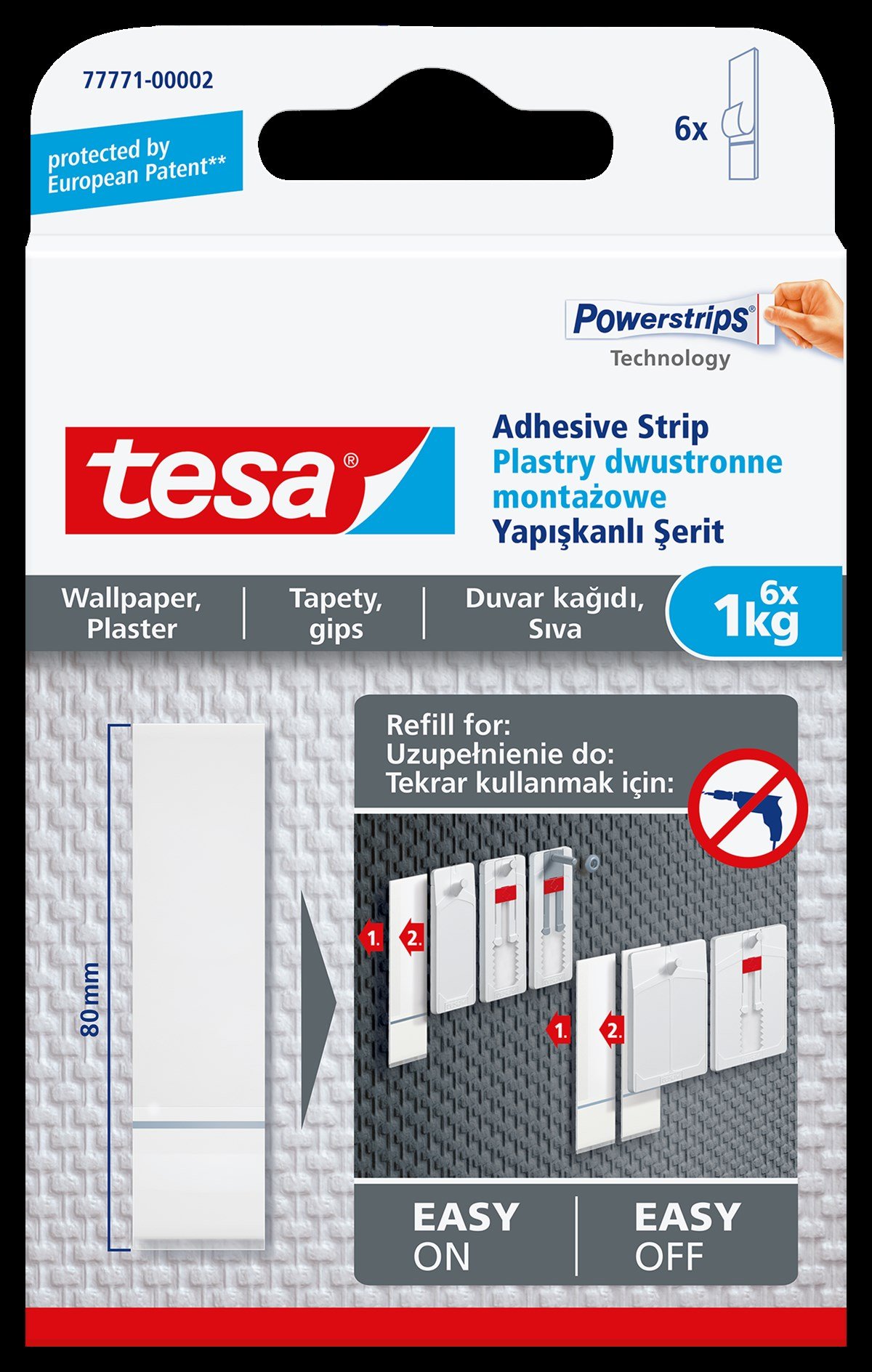 TESA 77771 SÖKÜLEBILIR ASKI DUVAR YEDEK BANT 1KG 6 ADET